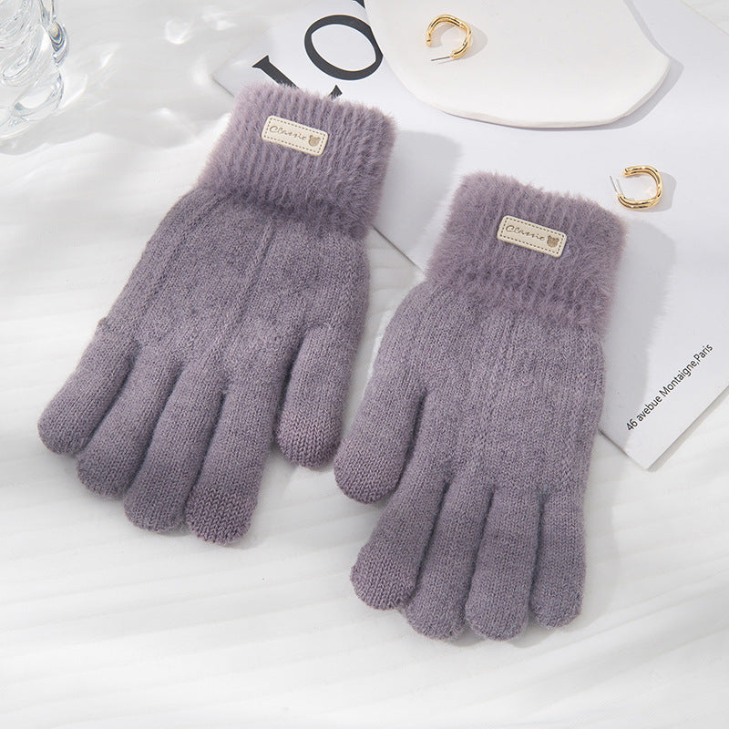 Student Riding Thickened Warm Double-layer Touch Screen Gloves My Store