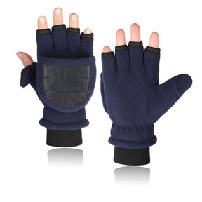 Double-layer Velvet Gloves Flip Touch Screen Half Finger Gloves My Store