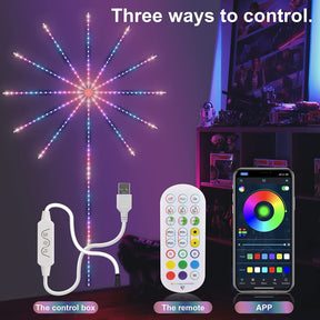 Firework Lights LED Strip Music Sound Sync Color Changing Remote Control LED Firework Light For Room Party My Store