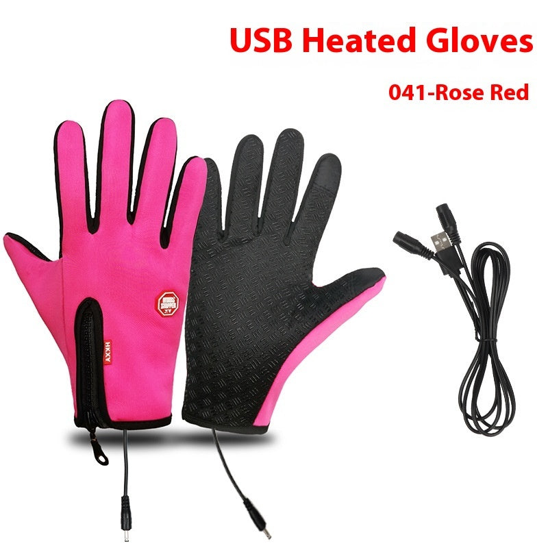 USB Electric Heating Heating Gloves Winter Outdoors Sports Skiing Warm Waterproof Non-slip My Store