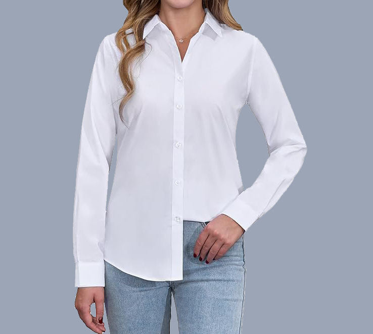 European And American Loose Fashion Temperament Pure Color Shirt My Store