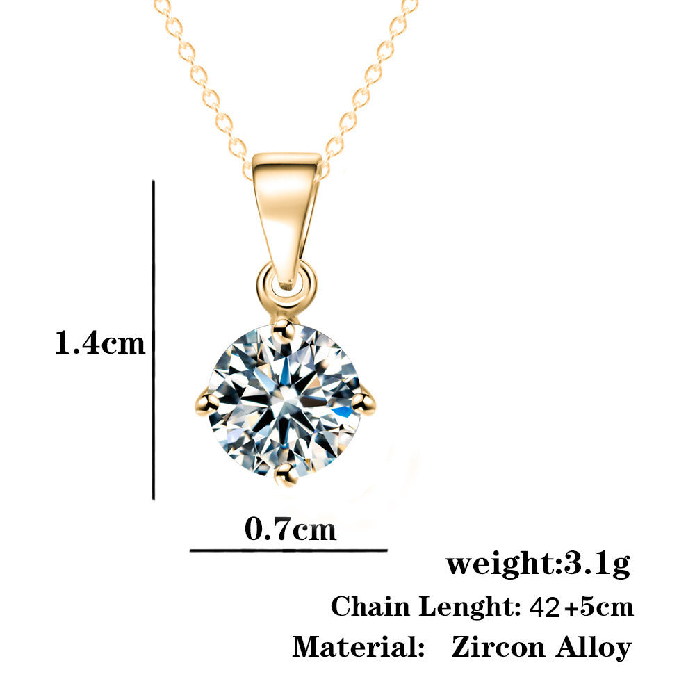 Four-claw Zircon Necklace Women's Simple Temperament My Store