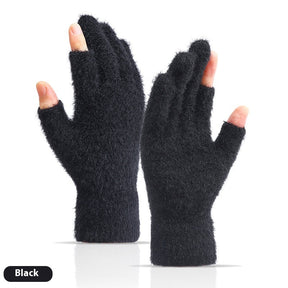 Autumn And Winter Fashionable Warm Exposed Two Finger Gloves My Store