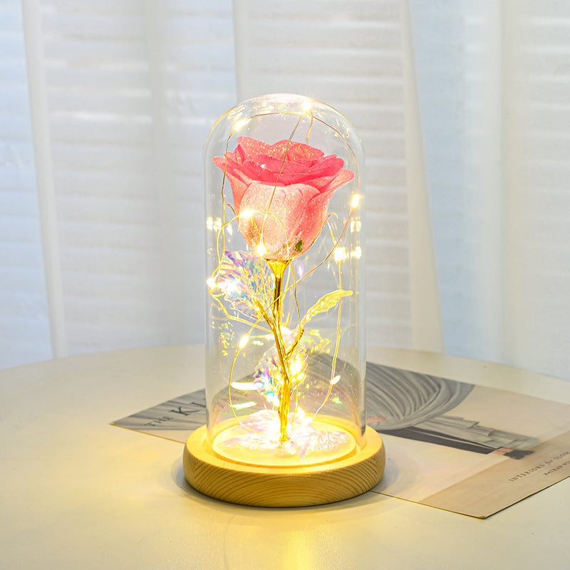 Valentines Day Gift  For Girlfriend Eternal Rose Flowers LED Light In Glass Cover Day Wedding Decoration Favors Mother Day Female Gift  Gift My Store