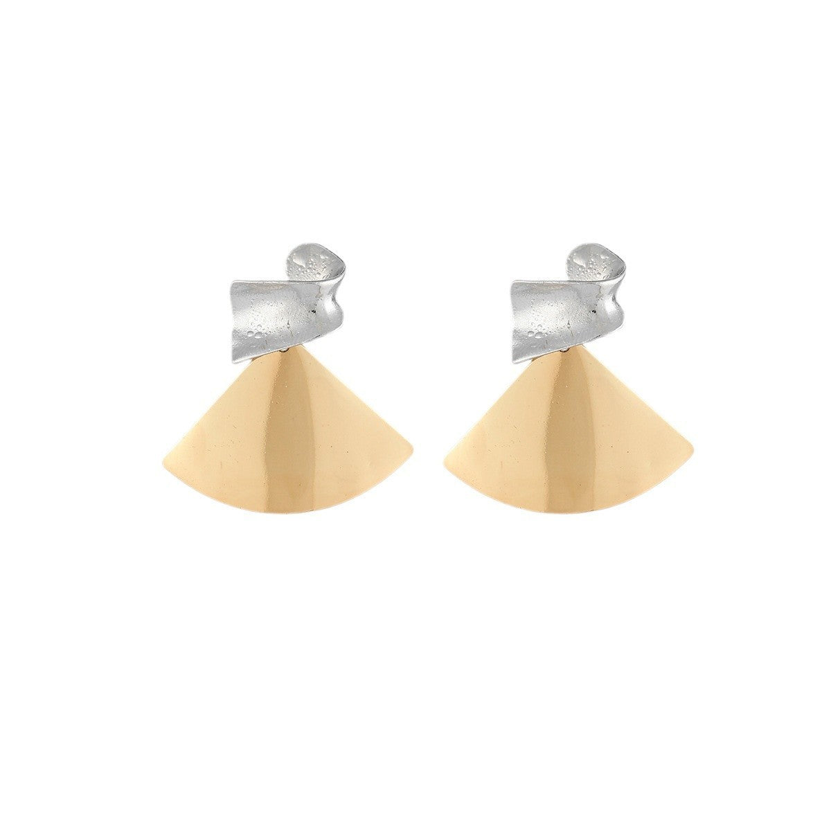 Retro Fan-shaped Textured Earrings Niche My Store