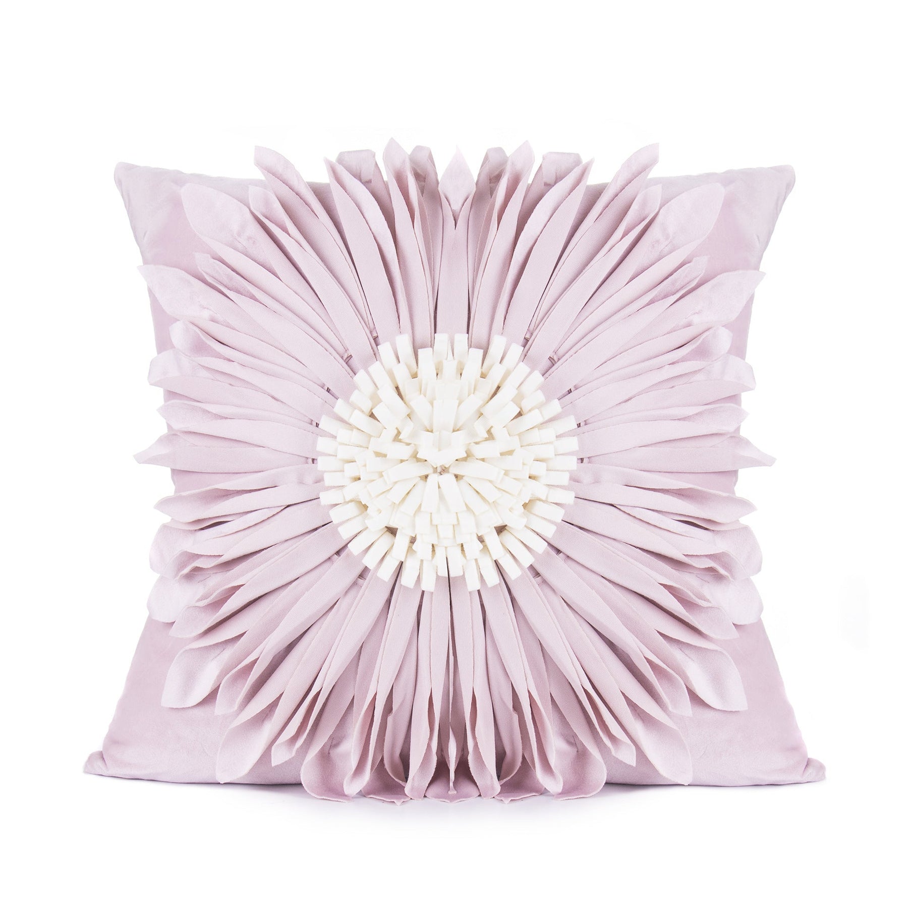 Fashion Modern Style White Throw Pillows Velvet Stitching 3D Chrysanthemum Cushion Waist Pillow Blue Cushion Case My Store