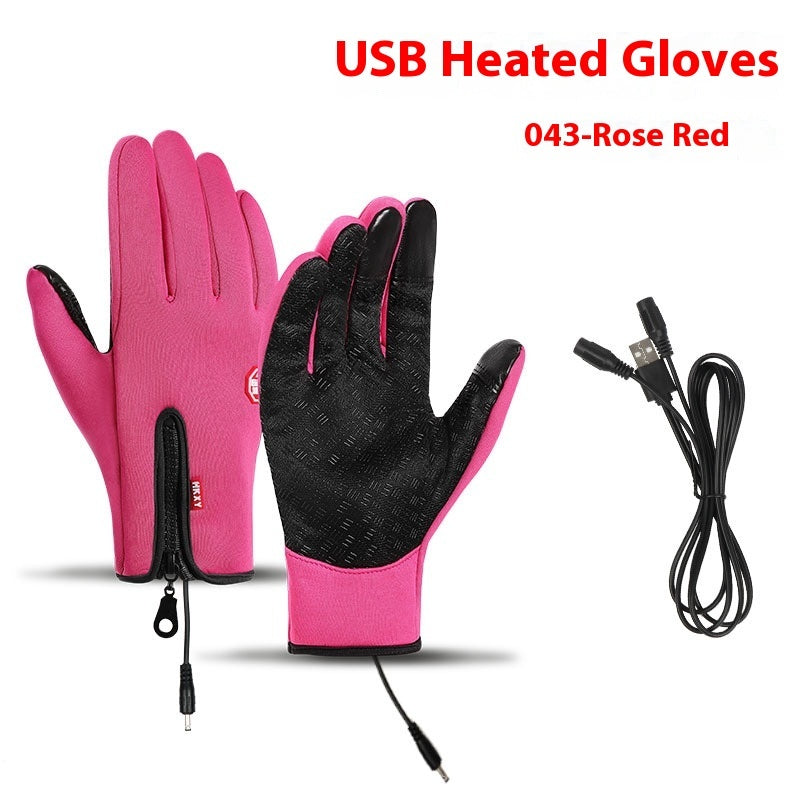 USB Electric Heating Heating Gloves Winter Outdoors Sports Skiing Warm Waterproof Non-slip My Store