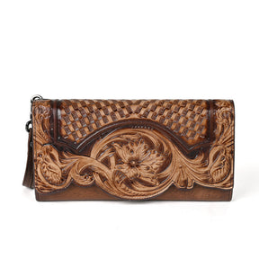 Chinese Style Embossed Wallet Top Layer Long Cowhide Fashion My Store