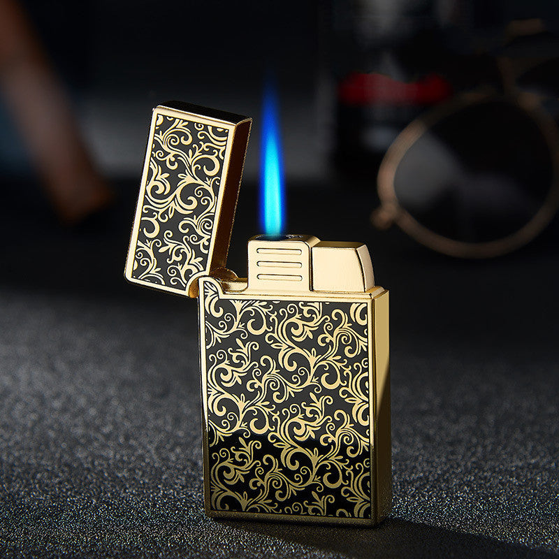 Bao B813 Gas Lighters Metal Langsheng Steel Tone Direct Punching Windproof Blue Flame Electronic Lighter My Store