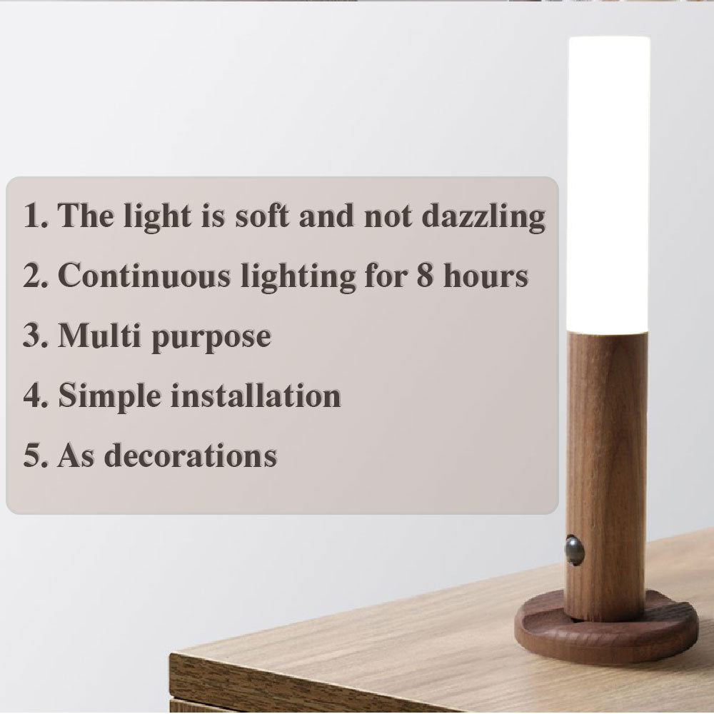 Auto LED USB Magnetic Wood Wireless Night Light Corridors Porch Lights PIR Motion Sensor Wall Light Cabinet Lamp My Store