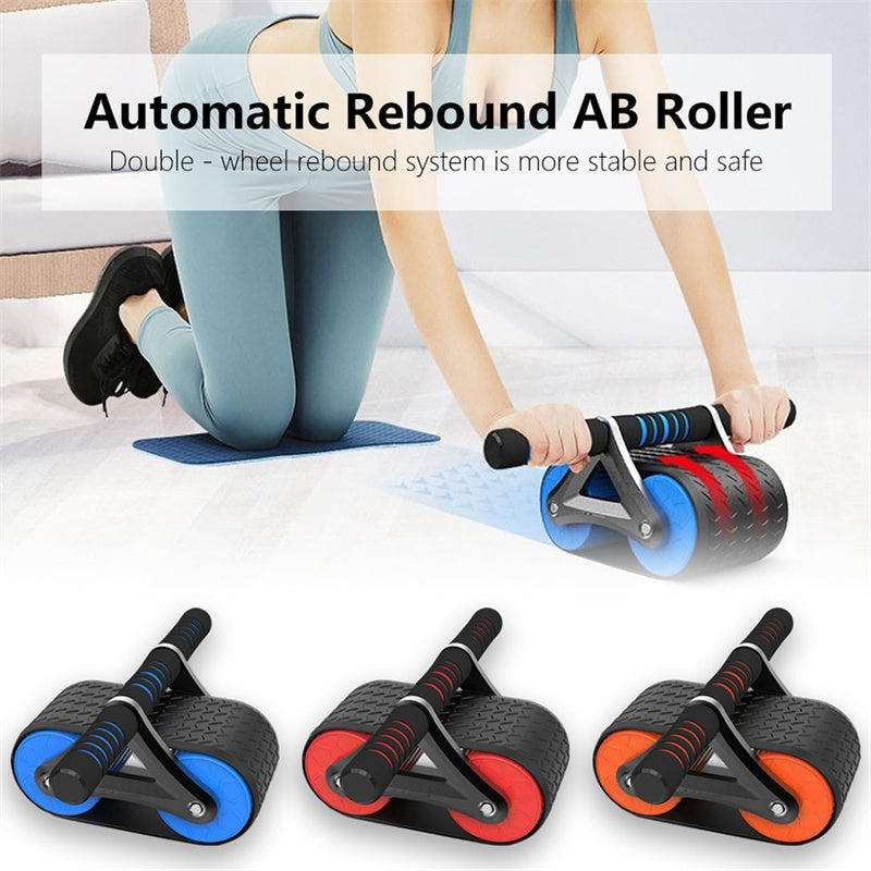 Double Wheel Abdominal Exerciser Women Men Automatic Rebound Ab Wheel Roller Waist Trainer Gym Sports Home Exercise Devices My Store