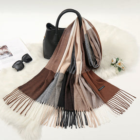 Autumn And Winter New Contrast Color Warm Cashmere-like Fashion Scarf My Store