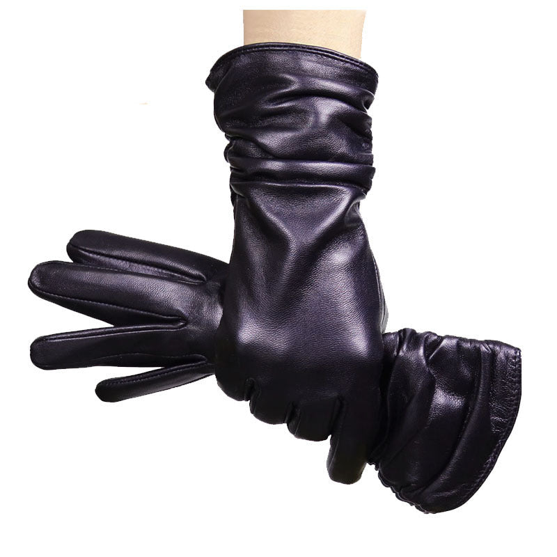 High-end Women's Sheepskin Gloves Leather Extended My Store