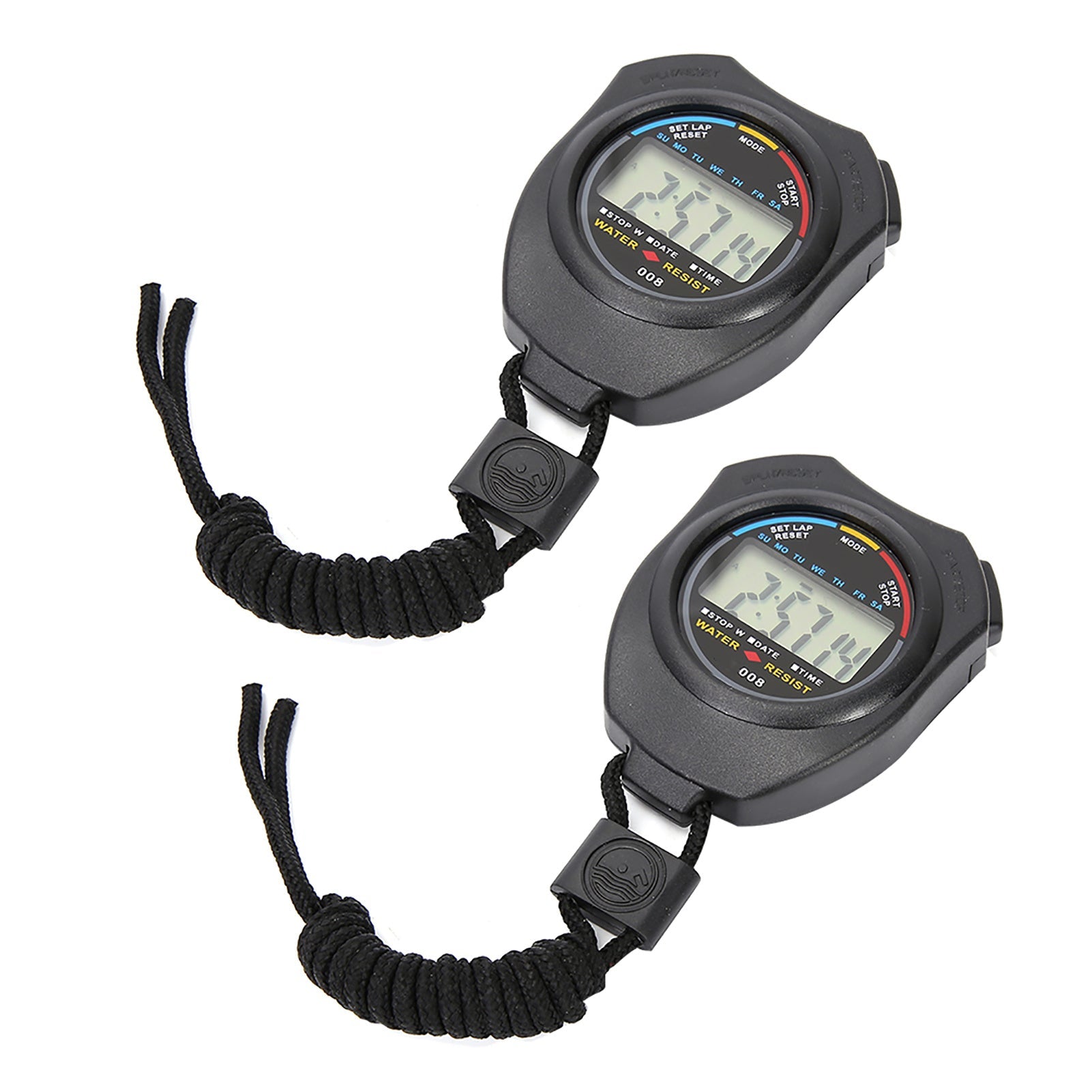 2 PCS Sports Stopwatch Timer, Multifunctional Digital LCD Handheld Stopwatch for Racing/Running My Store