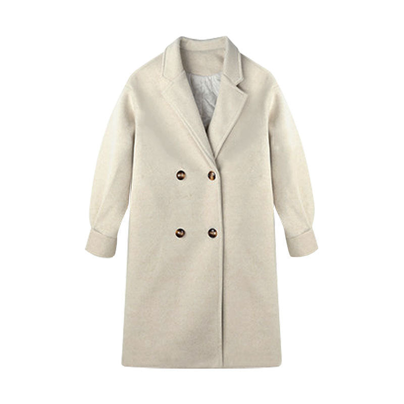 Women's Mid-length Woolen Coat Thickened Small My Store