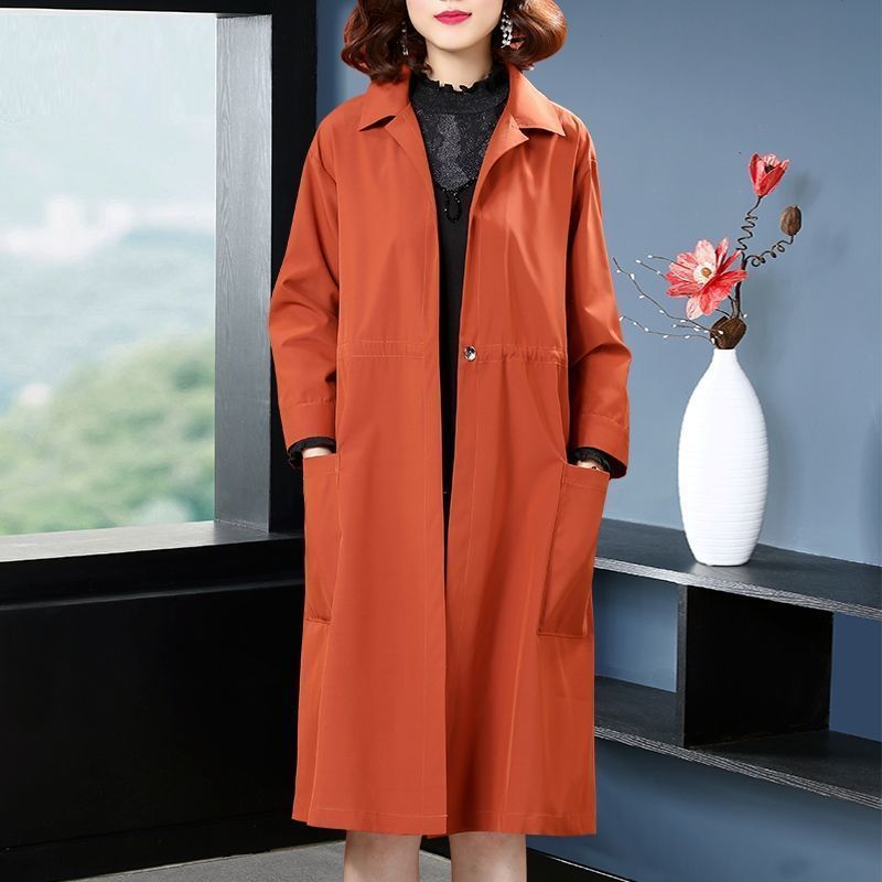 Temperament Western Style Mid-length Below The Knee Plus Size Loose Trench Coat Women My Store