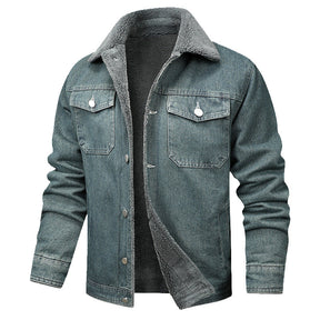 Denim Coat Fleece-lined Men Fashion Brands Jacket My Store