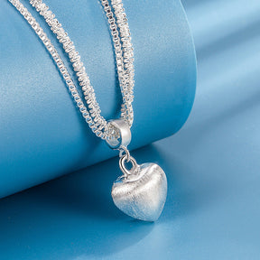 Simple Heart-shaped Double-layer Brushed Necklace Fashion Jewelry My Store