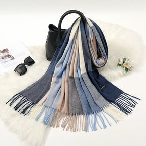 Autumn And Winter New Contrast Color Warm Cashmere-like Fashion Scarf My Store