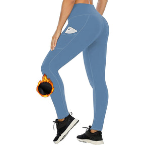 Women's Cropped High Waist Velvet Padded Thick Leggings Tight Sports Hip Raise Yoga Pants My Store