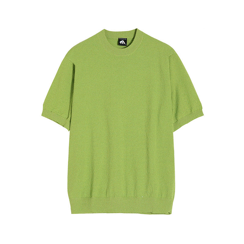 Simple Solid Color Sweater Short T Men's Summer My Store