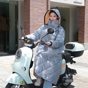 Cold Protection In Winter Rainproof Riding Warm With Velvet Battery Car Windbreaker My Store