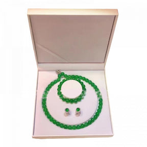 Gao Bing Emperor Green Chalcedony Ball Bracelet Necklace Eardrops Suit My Store