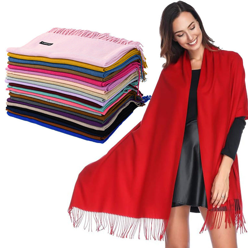 Annual Meeting Warm Cashmere Tassel Scarf My Store