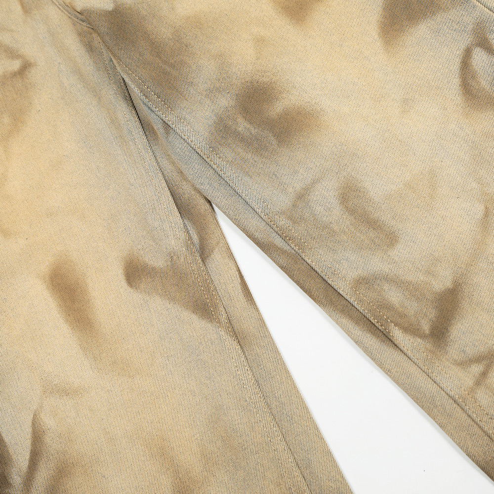 Loose Design Niche Mud Dyed Straight-leg Pants My Store