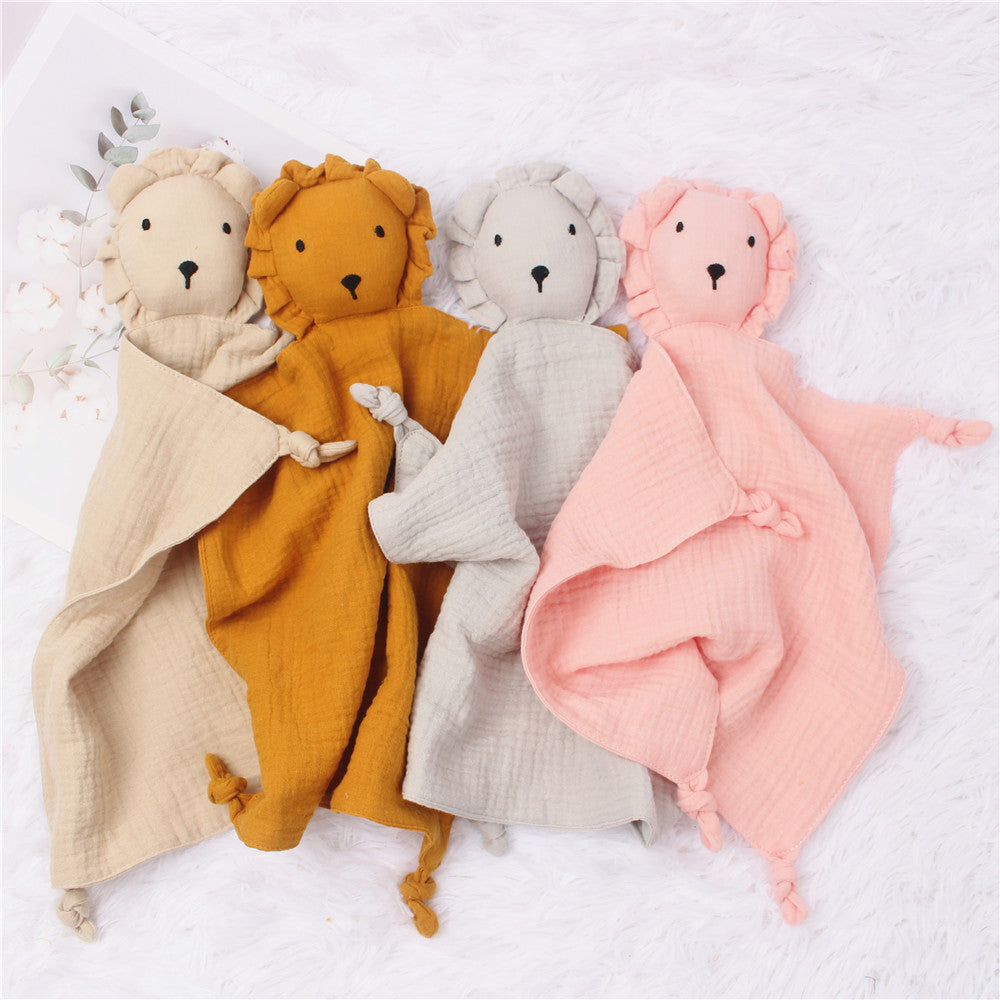 INS Wind Baby Cotton Gauze Comfort Towel Muslin Baby Sleeping Doll Lion Saliva Towel My Store