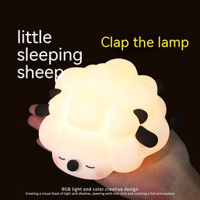 Cute Silicone Night Lights Sheep Cartoon Bedroom Lamp For Children's Room Decor Rechargeable Timing Dimming Sleep Night Light My Store