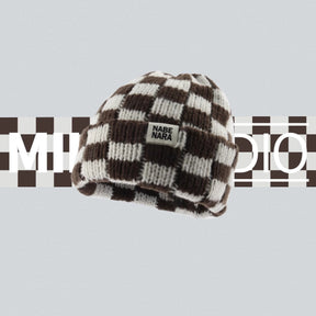 Autumn And Winter Warm Contrast Color Chessboard Plaid Woolen Cap My Store