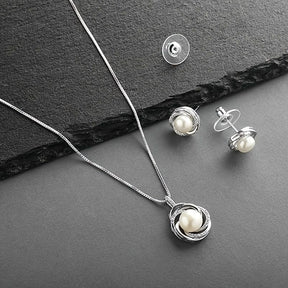 Pearl Wedding Necklace Earrings  Jewelry Set For Bride, Bridesmaid, Birthday Gift My Store