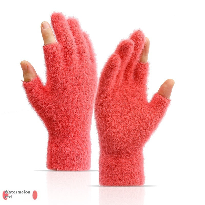 Autumn And Winter Fashionable Warm Exposed Two Finger Gloves My Store