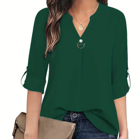 V-neck Shirt Long Sleeve With Cuff My Store