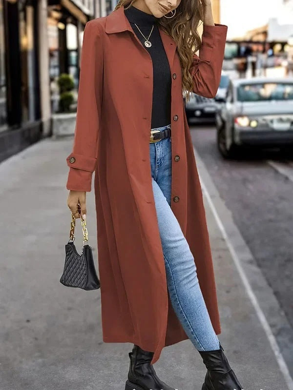 Fashion Casual Gentle Button Long Trench Coat For Women My Store