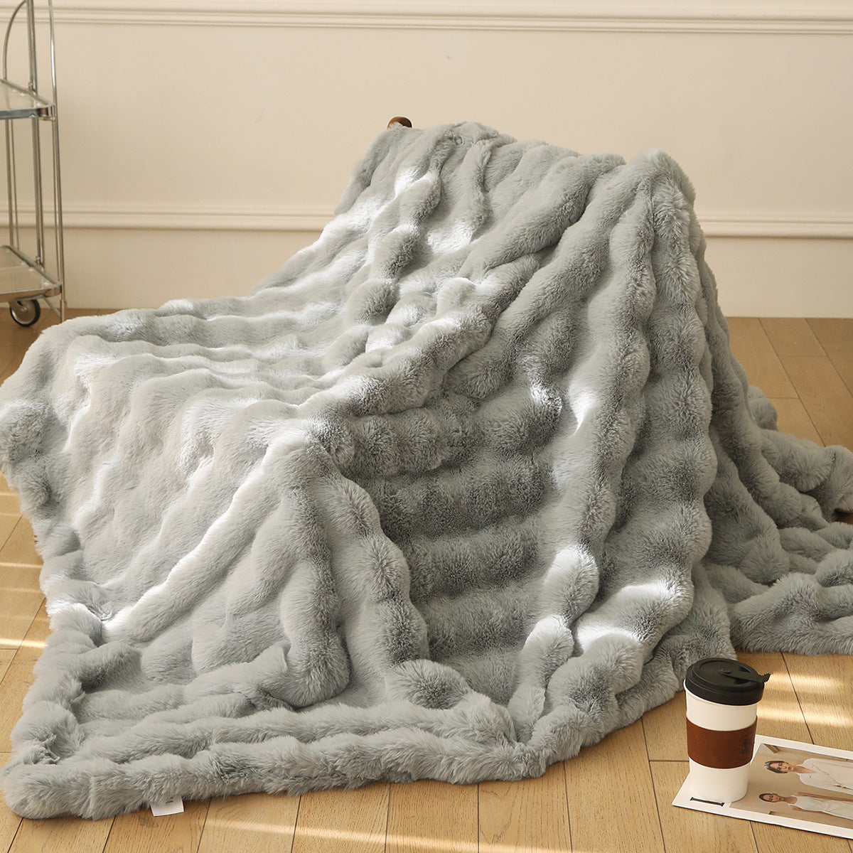 Polyester Carpet Rabbit Bubble Velvet Thickened Nap Blanket Quilt My Store