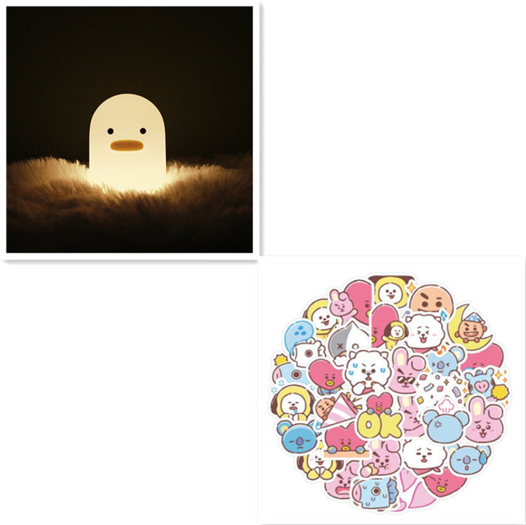 Nordic Cute Lovely Cartoon Dull Duck Led Night Light Silicone USB Charging NightLight Holiday Gifts Kids Room Bedside Bedroom My Store