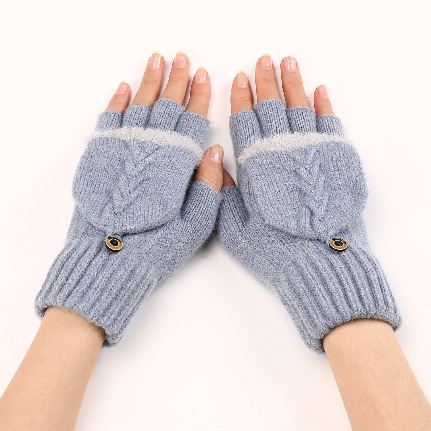 Wool Fingerless Gloves Women's Warm Fashionable Knitted Half Finger Oversleeves My Store