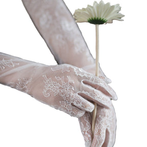 New Super Fairy White Lace Tulle Bride Photo Gloves My Store