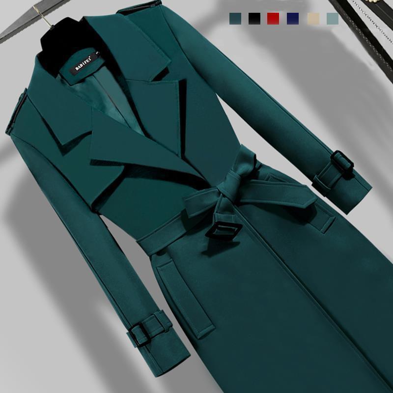 Elegant Slim-fit Slimming Waist Mid-length Trench Coat My Store