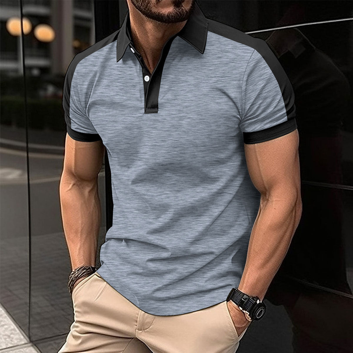 Men's Short Sleeve Business Shirt Summer Casual Polo Shirts My Store