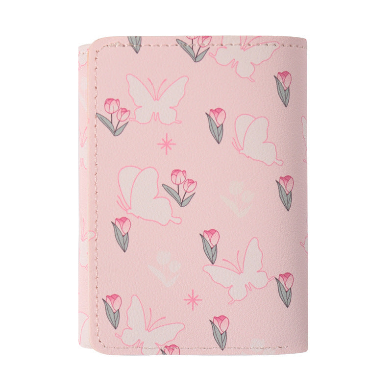 Butterfly-patterned Short Style Three-fold Wallet Multifunction My Store