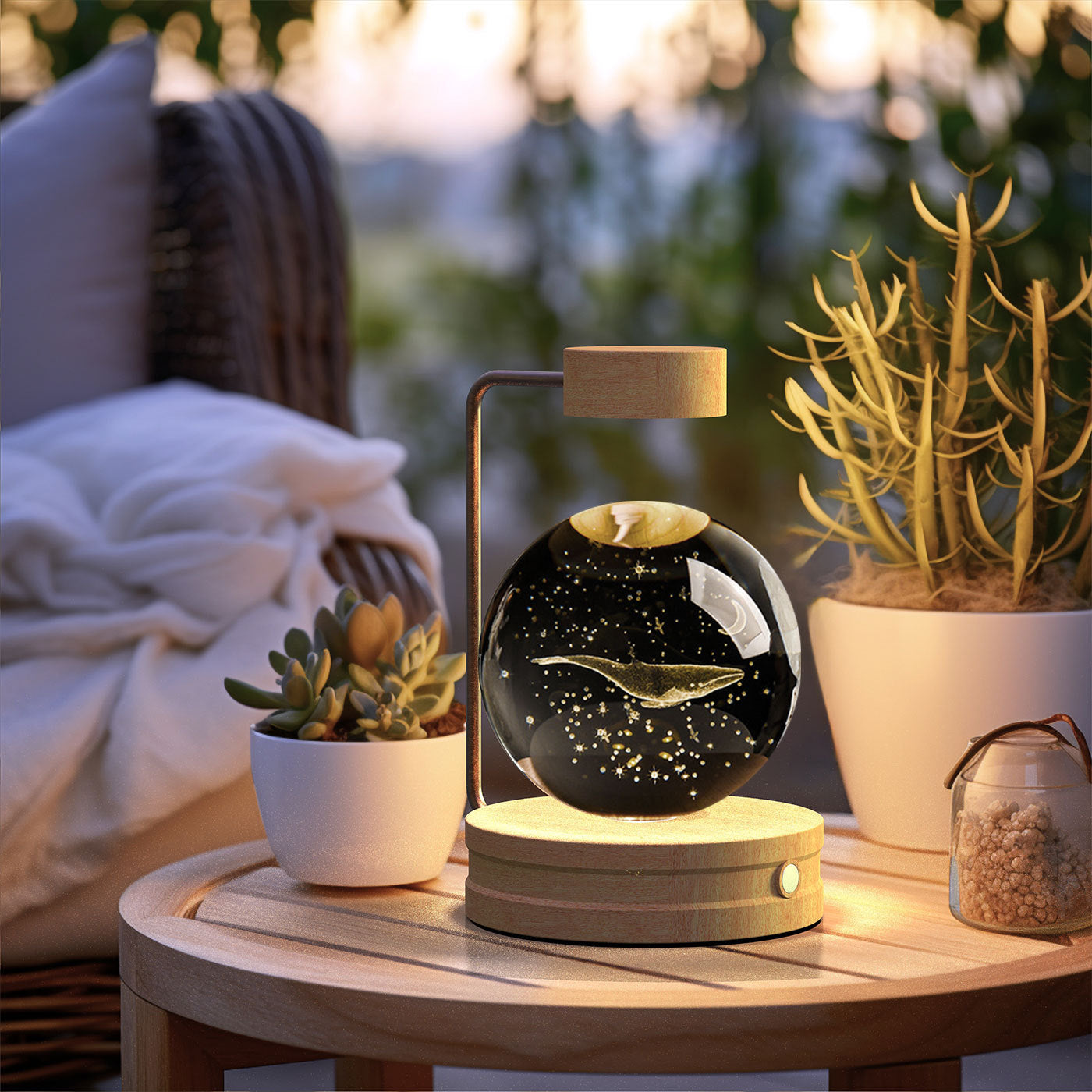 Crystal Ball Cosmic Dinosaur Indoor Night Light USB Power Warm Bedside Light Birthday Gift Night Lamp My Store