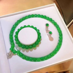 Gao Bing Emperor Green Chalcedony Ball Bracelet Necklace Eardrops Suit My Store