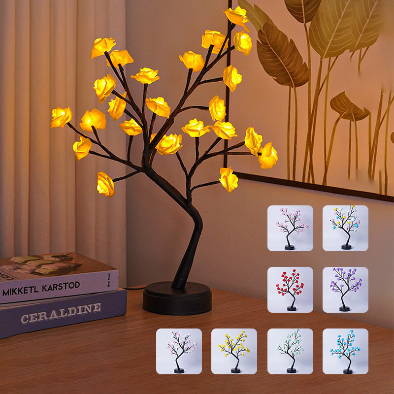 Table Lamp Flower Tree Rose Lamps Fairy Desk Night Lights USB Operated Gifts For Wedding Valentine Christmas Decoration My Store