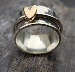 Simple Fashion Peach Heart Rotatable Decompression Ring My Store