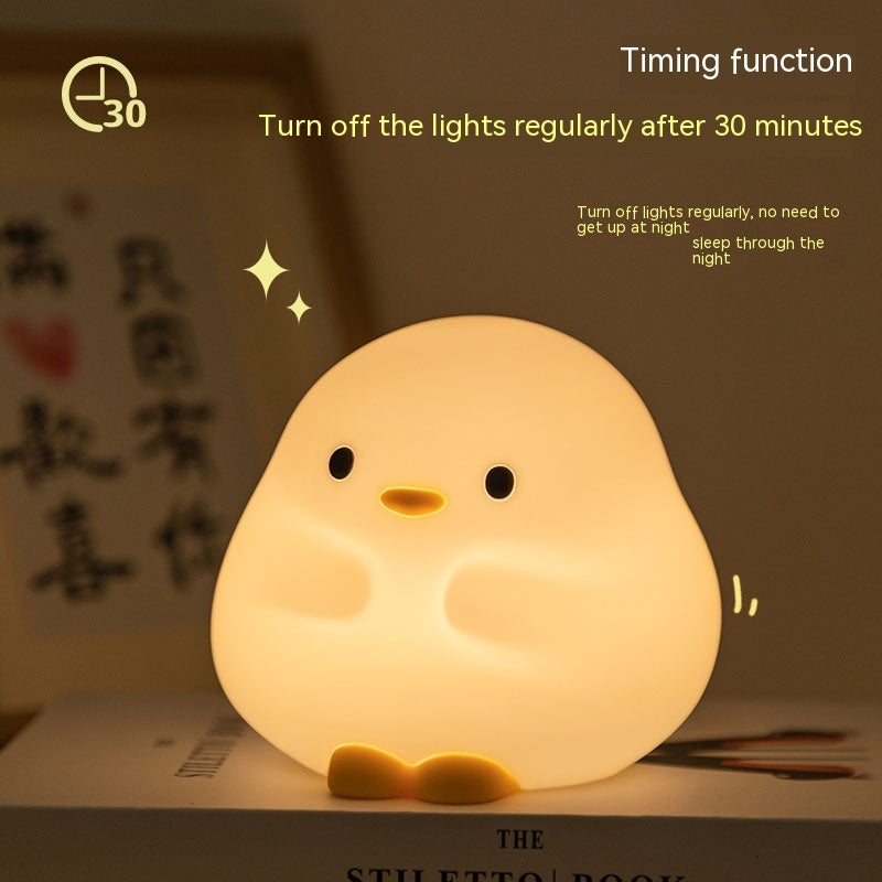 Cute Duck LED Night Lamp Cartoon Silicone USB Rechargeable Sleeping Light Touch Sensor Timing Bedroom Bedside Lamp For Kid Gift Home Decor My Store