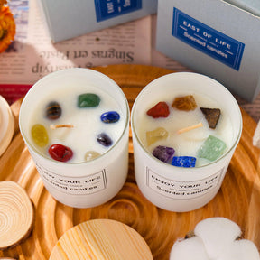 Natural Crystal Stone Aromatherapy Candle Soy Wax Smokeless Candles Gift Box Christmas Hand Gift My Store