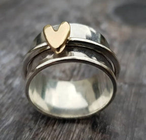 Simple Fashion Peach Heart Rotatable Decompression Ring My Store